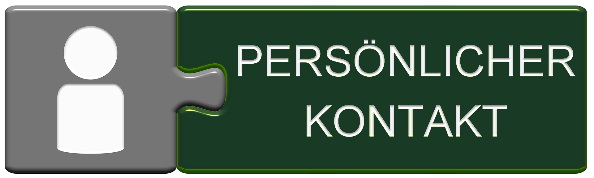 Isolierter Puzzle Button aus zwei Teilen mit Symbol zeigt Persönlicher Kontakt